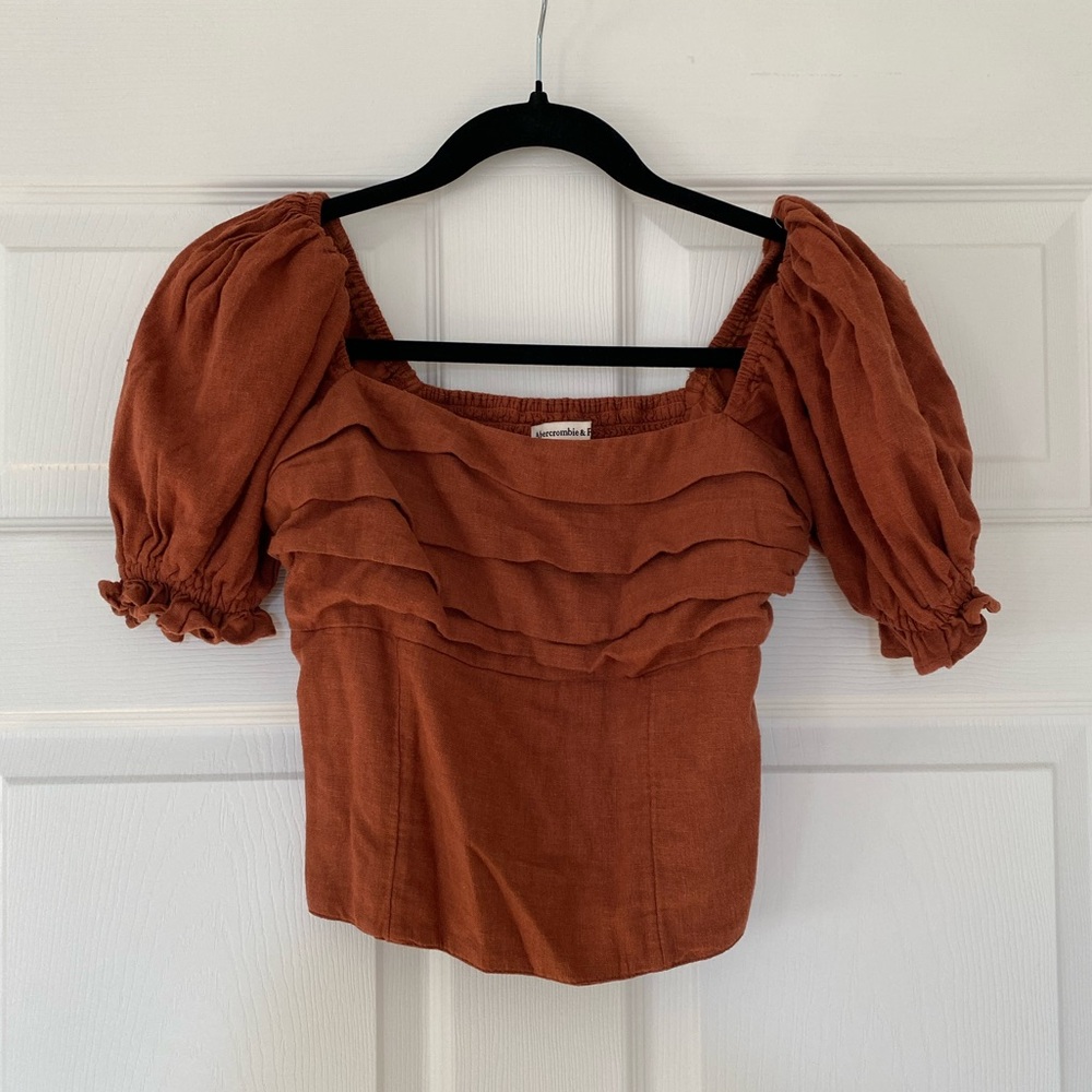 Abercrombie Puff Sleeve Linen Top